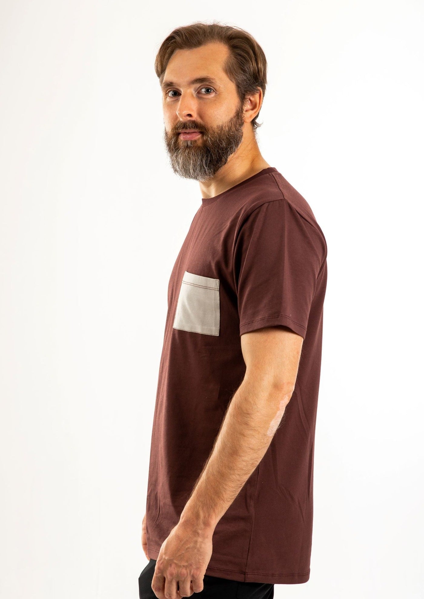 Mountain Tales Design, Men's Classic T-shirt, Ecological cotton, Brown, Chestnut
